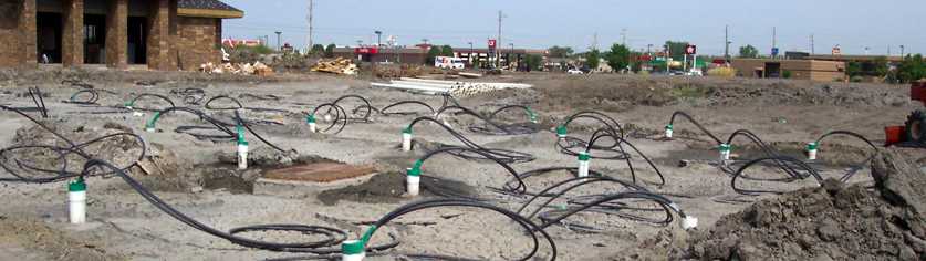 construction site with geo equipment